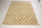 Atlas Mountain Weavers: Checkerboard Tufted Caramel Beni Mrit Rug