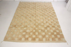 Atlas Mountain Weavers: Checkerboard Tufted Caramel Beni Mrit Rug