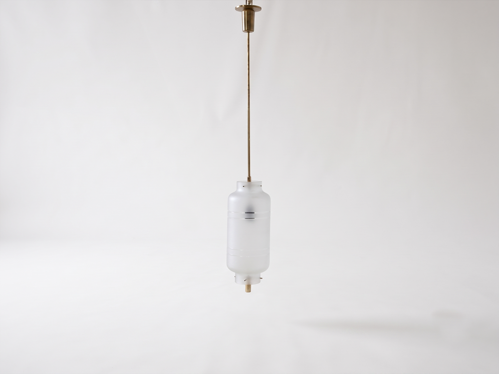 Angelo Lelii for Arredoluce Glass Pendant Light, Italy c1950s