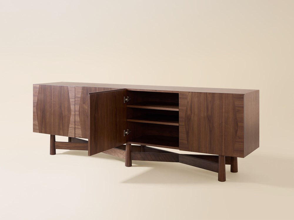 4 Door Bronson Cabinet in Natural Walnut