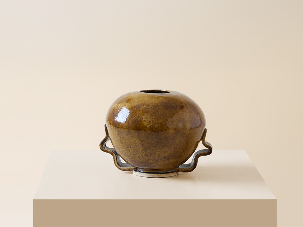 Amber Jelly Vase