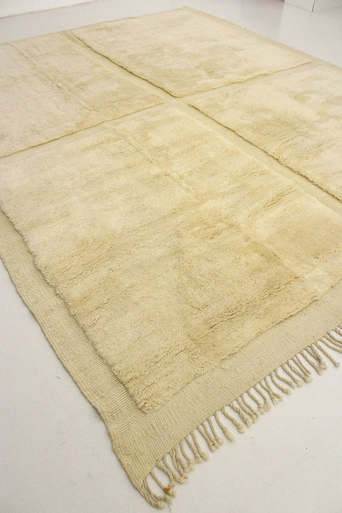 Atlas Mountain Weavers: Ivory Hand Knotted Wool Rug