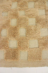 Atlas Mountain Weavers: Checkerboard Tufted Caramel Beni Mrit Rug