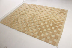 Atlas Mountain Weavers: Checkerboard Tufted Caramel Beni Mrit Rug