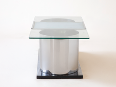 Acerbis Steel and Glass Coffee Table, Italy c1970s